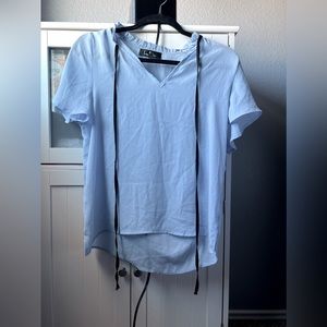 Baby blue loose blouse